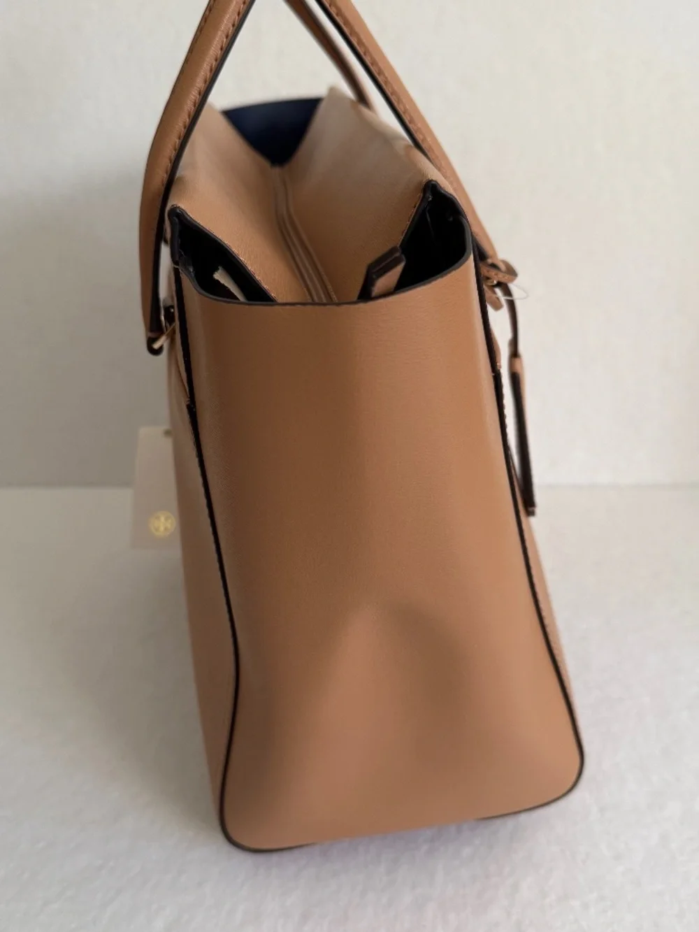 NWT Tory Burch Large Parker Leather Tote Bag in Cardamom Royal Navy Style 37169